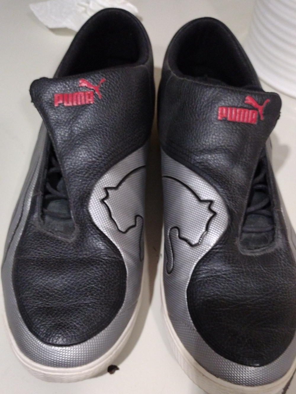 Men's Puma Redon Move Black, Silver & Red Slip-On Sneakers
